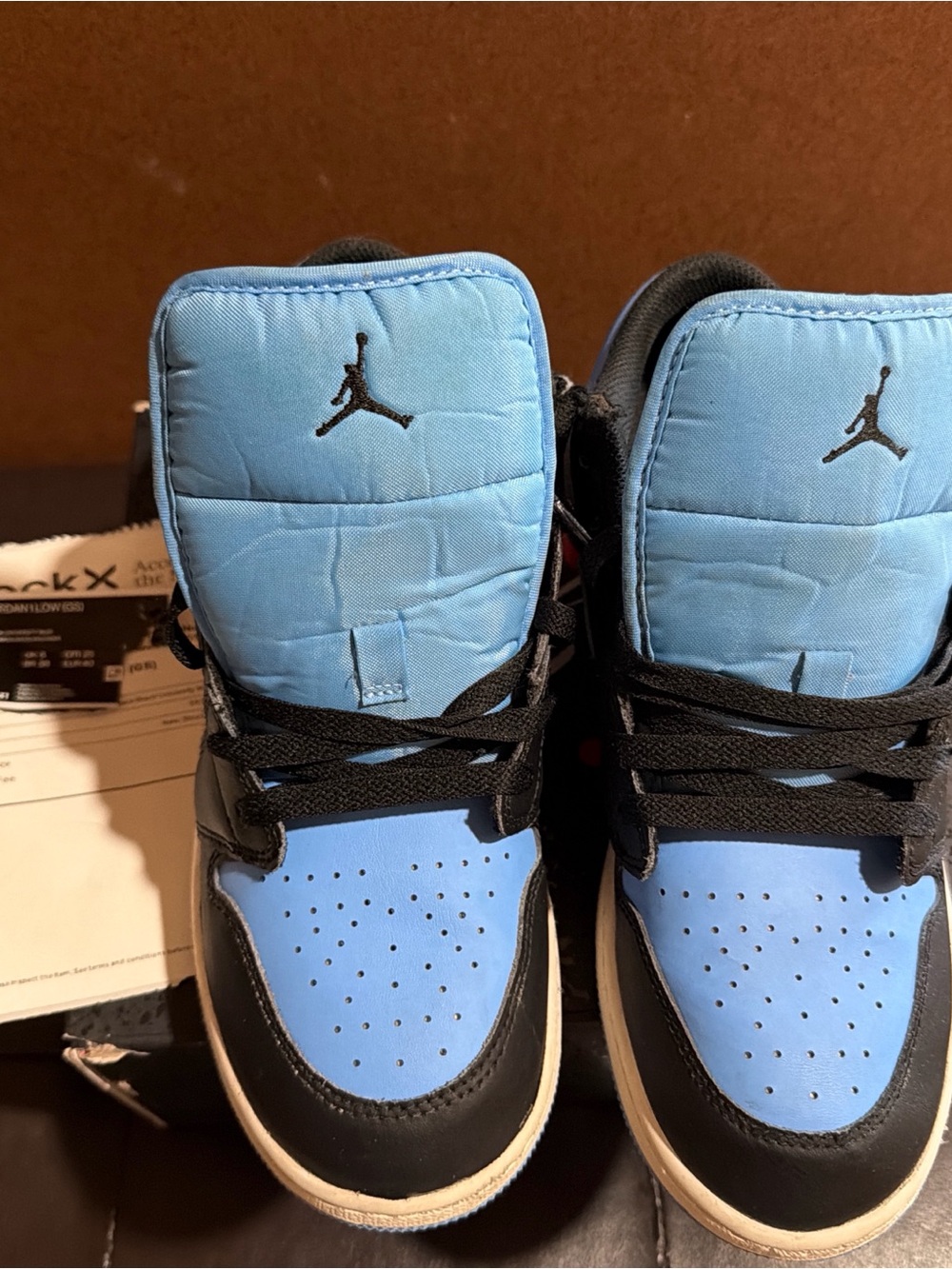 Air Jordan 1 Low GS- Top Sneakers in University Blue and Black 7 Y - Picture 2 of 11